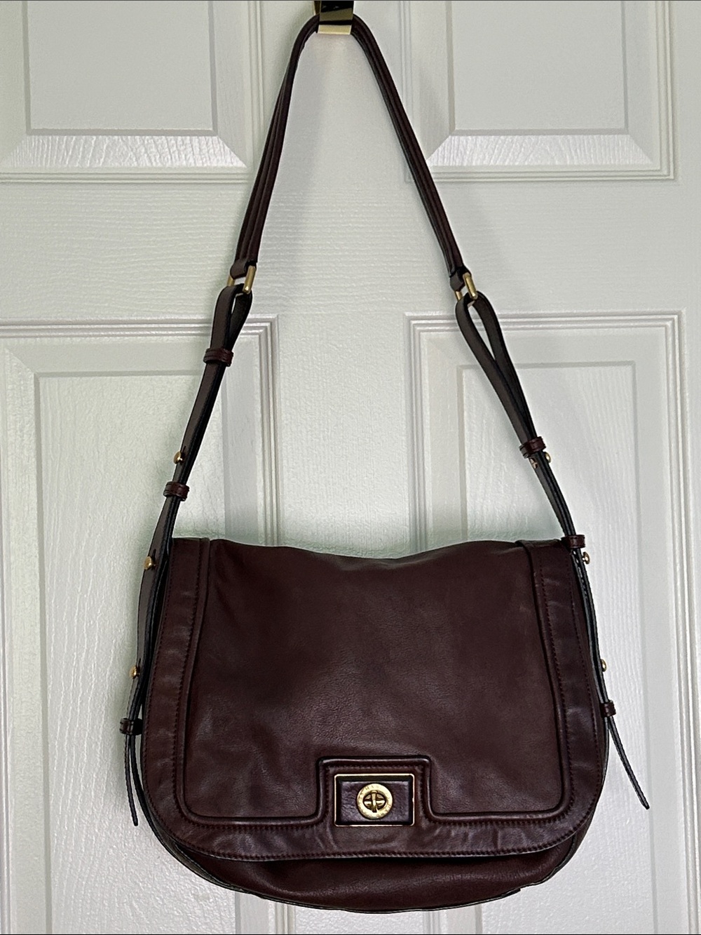 Marc By Marc Jacobs REVOLUTION Saddle Flap Bag Brown Leather GOOD CONDITION